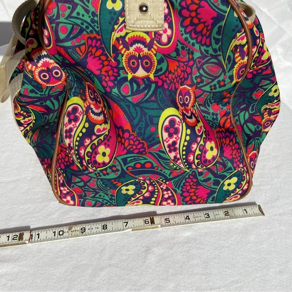 Lily Zen Lily Bloom Owl overnight duffle bag travel carryall - Picture 4 of 9